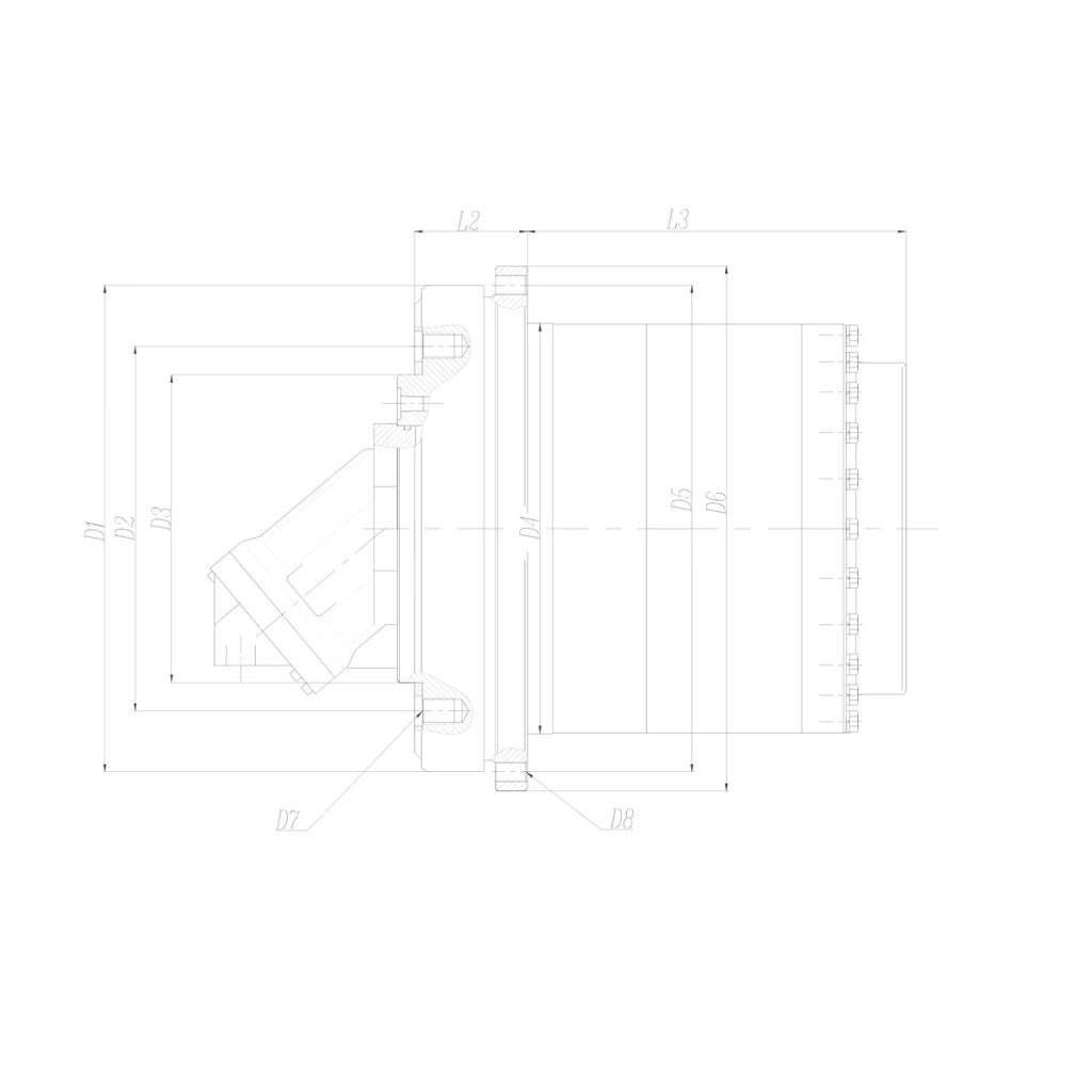 EP400 Track Drive Planetary Hydraulic Motor Reducer technical arrangement drawing