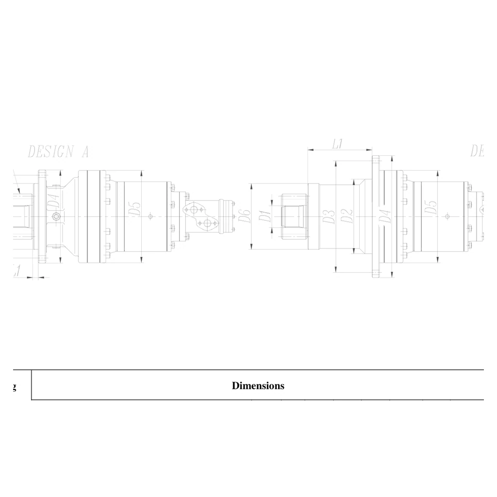 EP700 Slewing Drive with Electric or Hydraulic Planetary Motor Input technical arrangement drawing